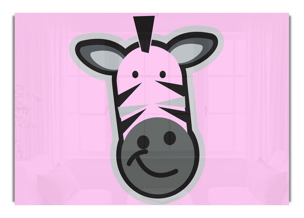 Smiling Zebra Face Pink