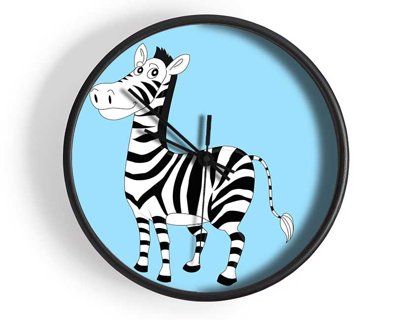 Standing Zebra Baby Blue Clock - Wallart-Direct UK