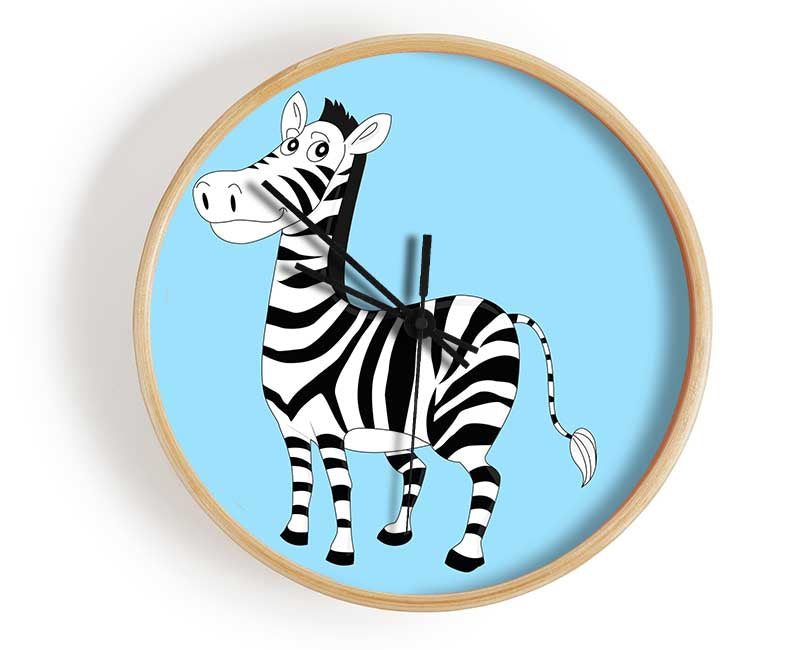 Standing Zebra Baby Blue Clock - Wallart-Direct UK