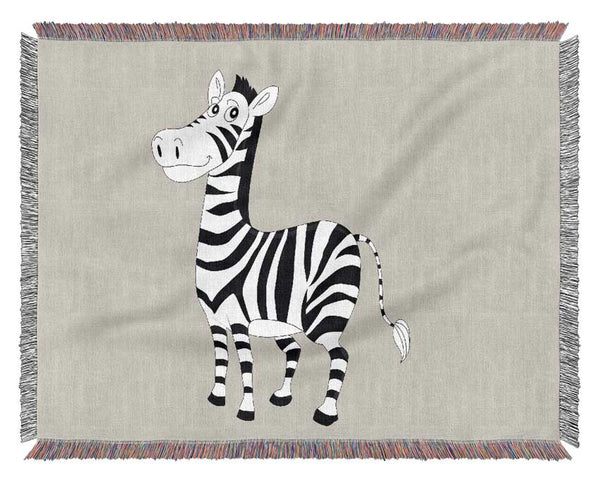 Standing Zebra Lilac Woven Blanket