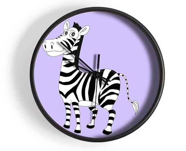 Standing Zebra Lilac Clock - Wallart-Direct UK