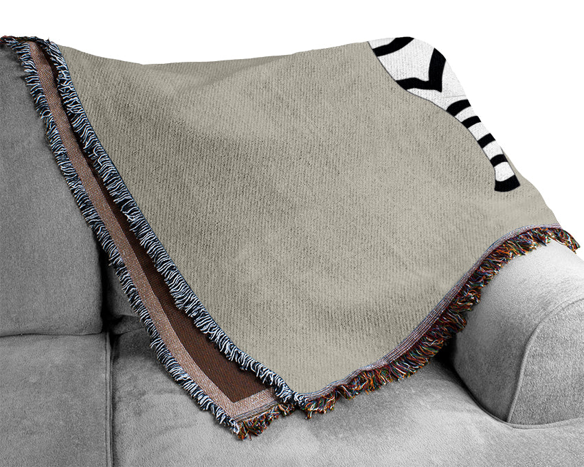 Standing Zebra Lilac Woven Blanket