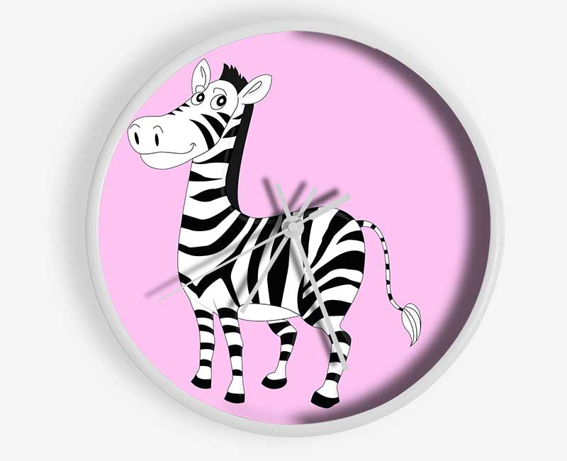 Standing Zebra Pink Clock - Wallart-Direct UK