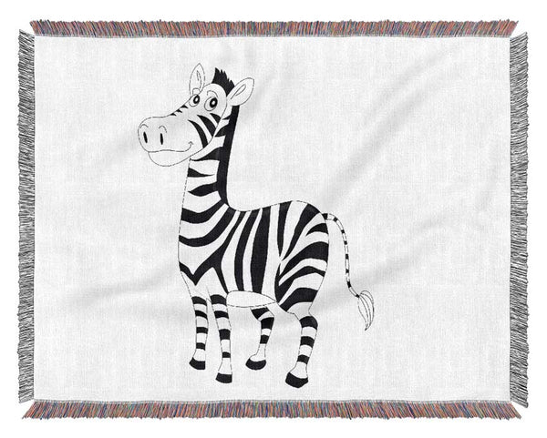 Standing Zebra Pink Woven Blanket