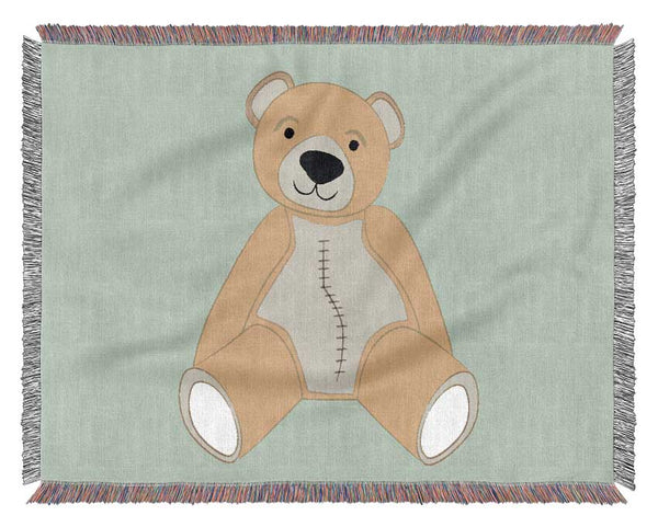 Stitched Up Teddy Baby Blue Woven Blanket