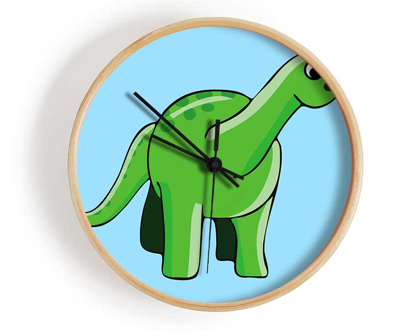 Suprised Dinosaur Baby Blue Clock - Wallart-Direct UK