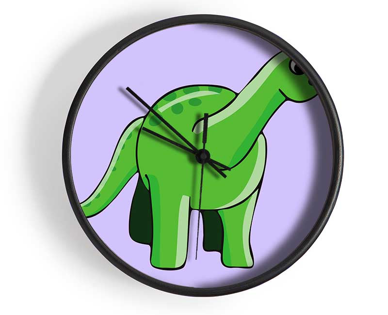 Suprised Dinosaur Lilac Clock - Wallart-Direct UK