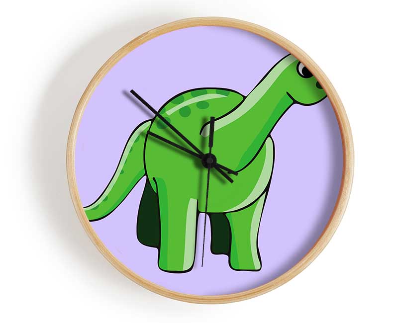 Suprised Dinosaur Lilac Clock - Wallart-Direct UK