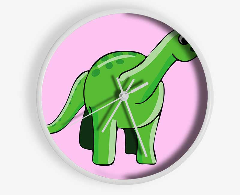 Suprised Dinosaur Pink Clock - Wallart-Direct UK