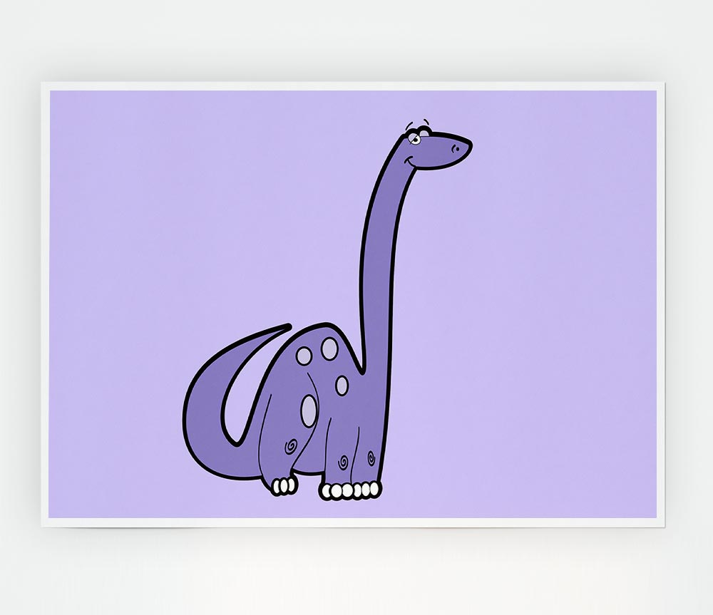 Tall Dinosaur Lilac Print Poster Wall Art