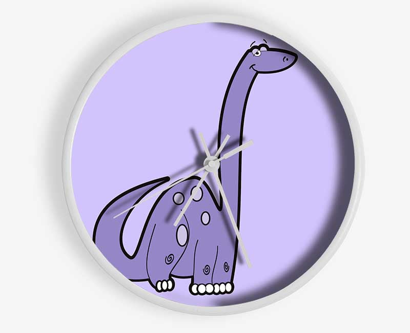 Tall Dinosaur Lilac Clock - Wallart-Direct UK