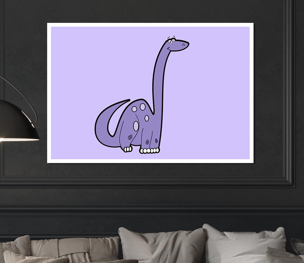 Tall Dinosaur Lilac Print Poster Wall Art