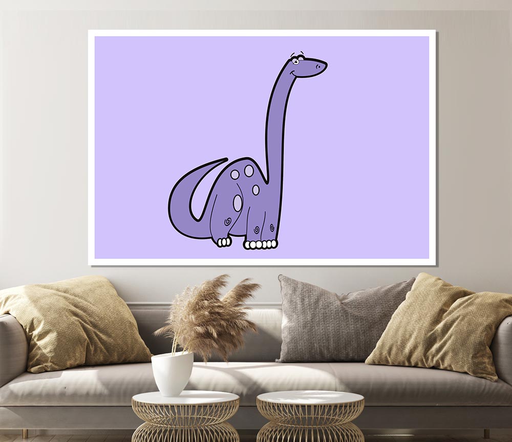 Tall Dinosaur Lilac Print Poster Wall Art