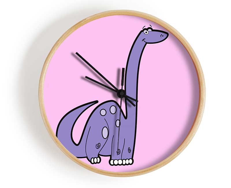 Tall Dinosaur Pink Clock - Wallart-Direct UK