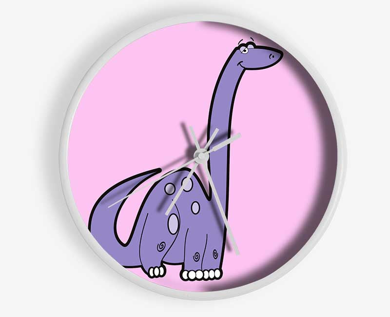 Tall Dinosaur Pink Clock - Wallart-Direct UK