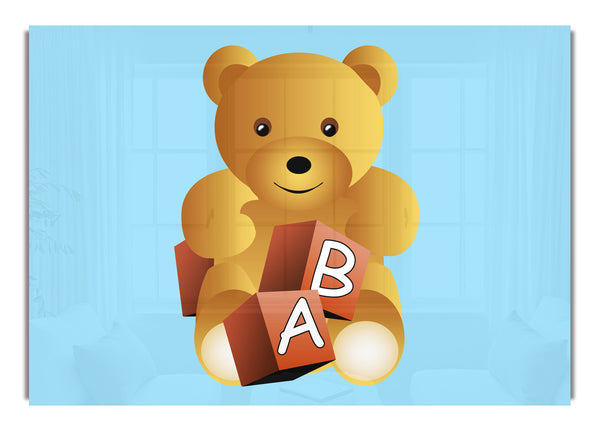 Teddybär Alphabet Blöcke Baby Blau