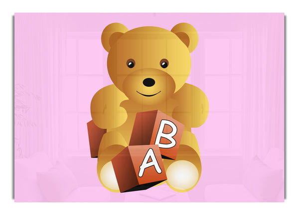 Teddybär Alphabet Blöcke Rosa