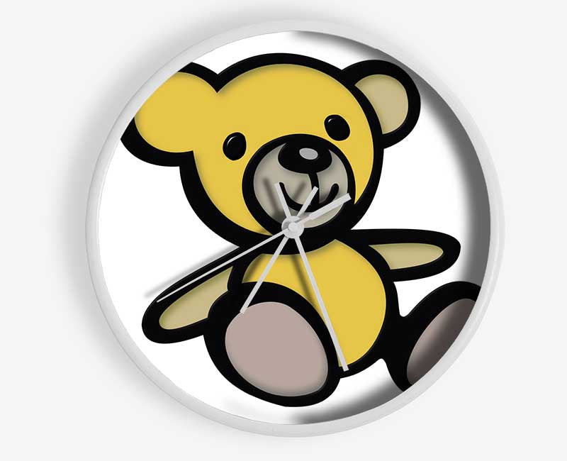 Teddy Bear Cartoon White Clock - Wallart-Direct UK