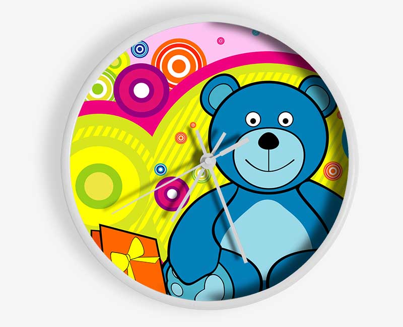 Teddy Bear Circles Pink Clock - Wallart-Direct UK