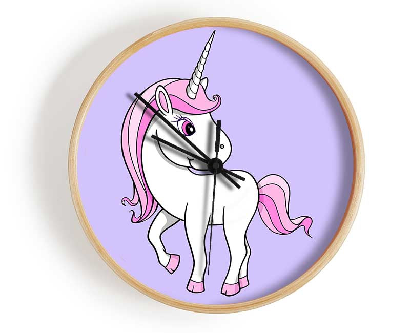 Unicorn Walking Lilac Clock - Wallart-Direct UK