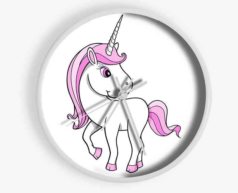 Unicorn Walking White Clock - Wallart-Direct UK