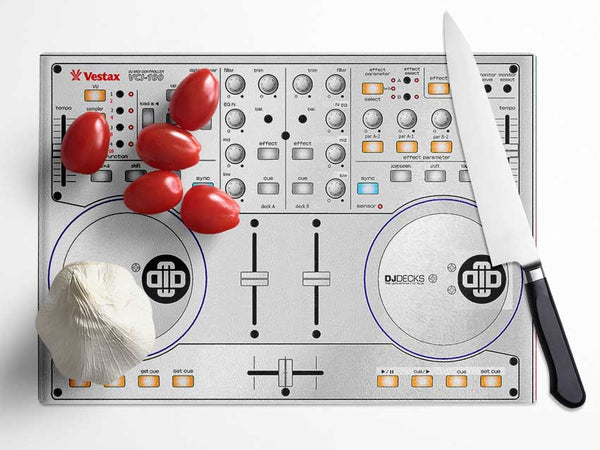 Dj Decks White Glass Chopping Board