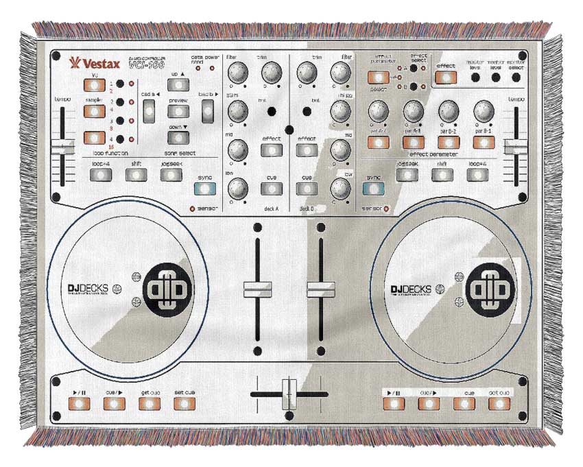 Dj Decks White Woven Blanket