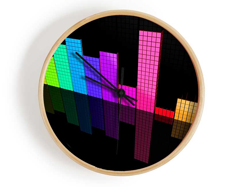 Colourful Equalizer Clock - Wallart-Direct UK