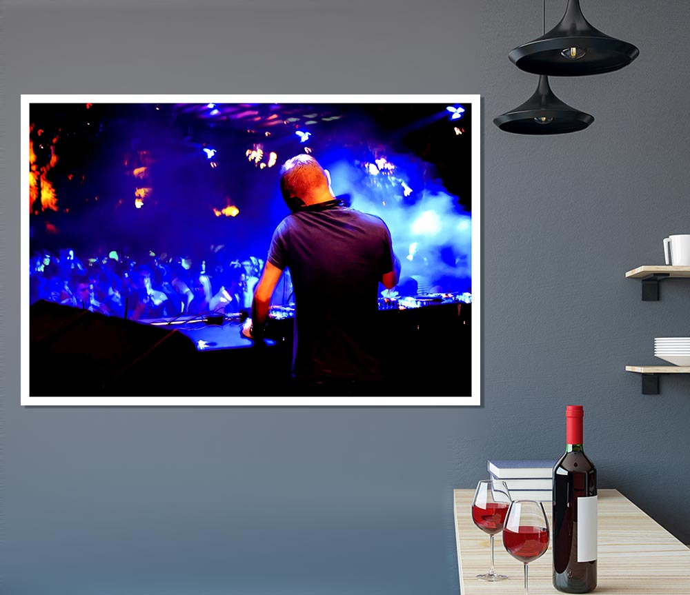 Dj Mixing Print Poster Wall Art