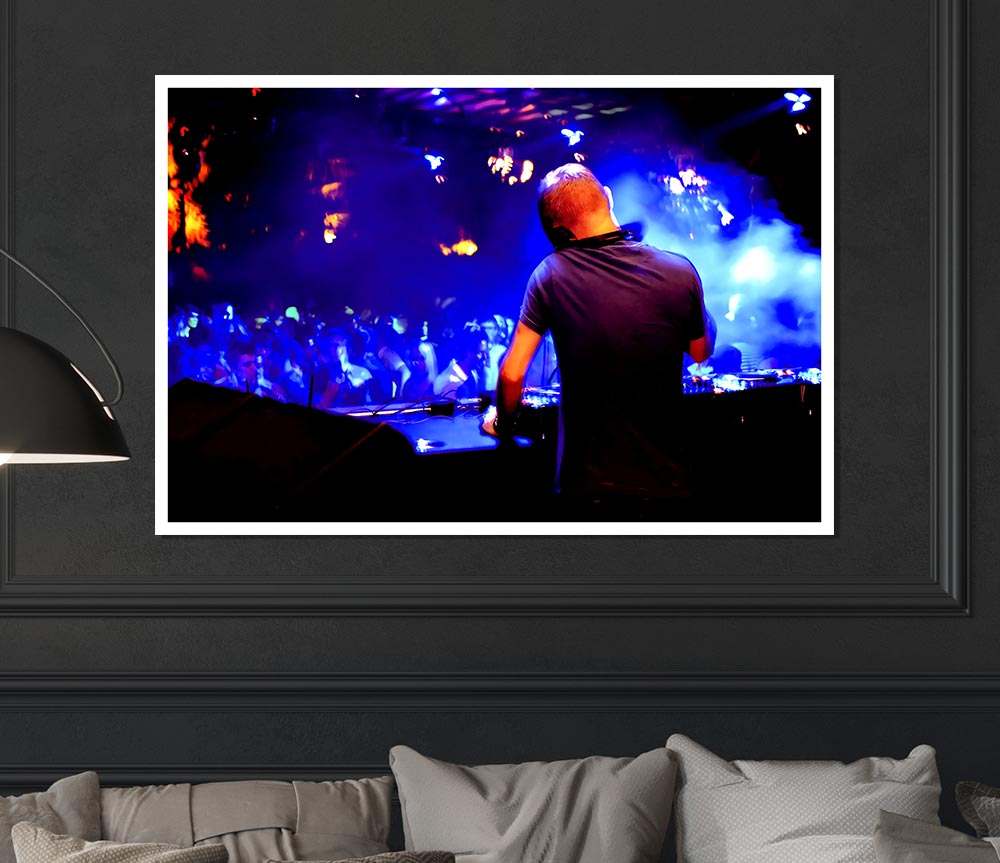 Dj Mixing Print Poster Wall Art