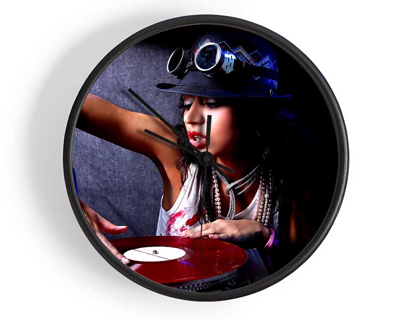 Sexy Dj Girl Clock - Wallart-Direct UK