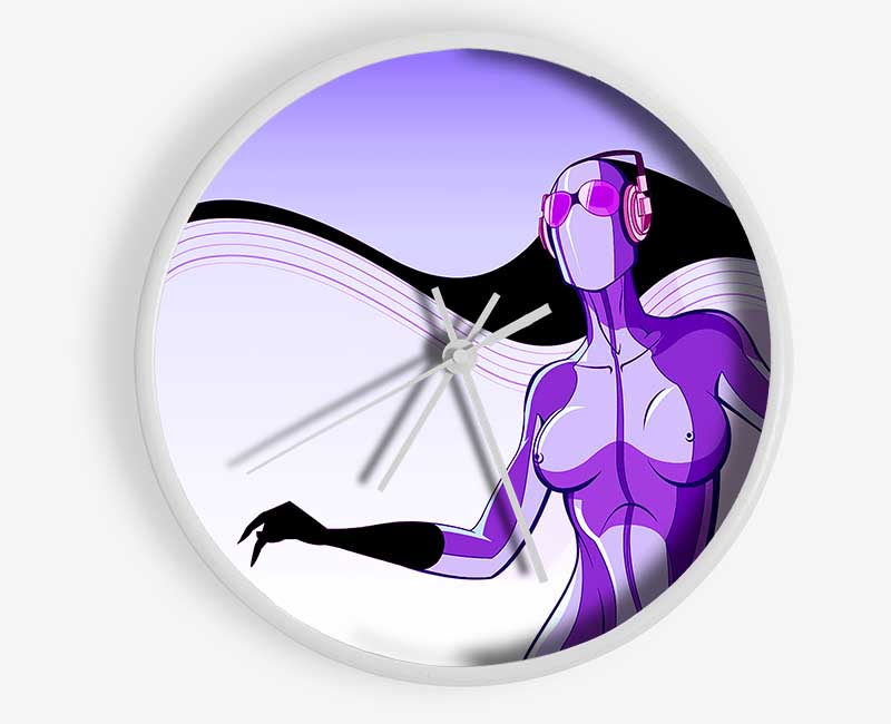 Abstract Purple Alien Clock - Wallart-Direct UK