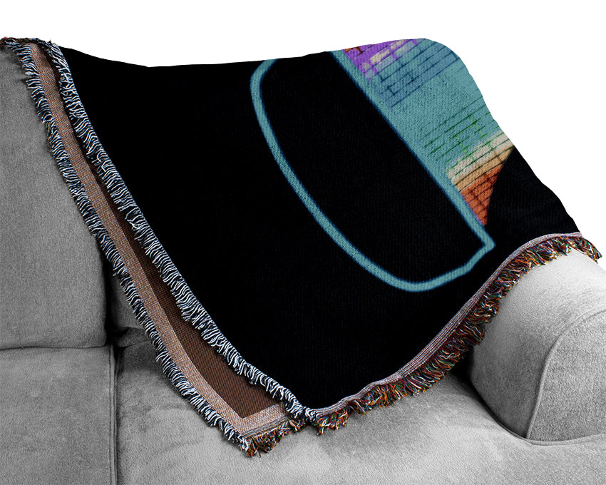 Headphone Funk Black Woven Blanket