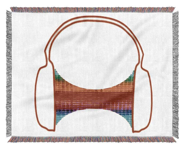 Headphone Funk White Woven Blanket