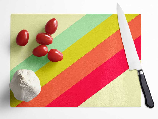 Retro Rainbow Glass Chopping Board