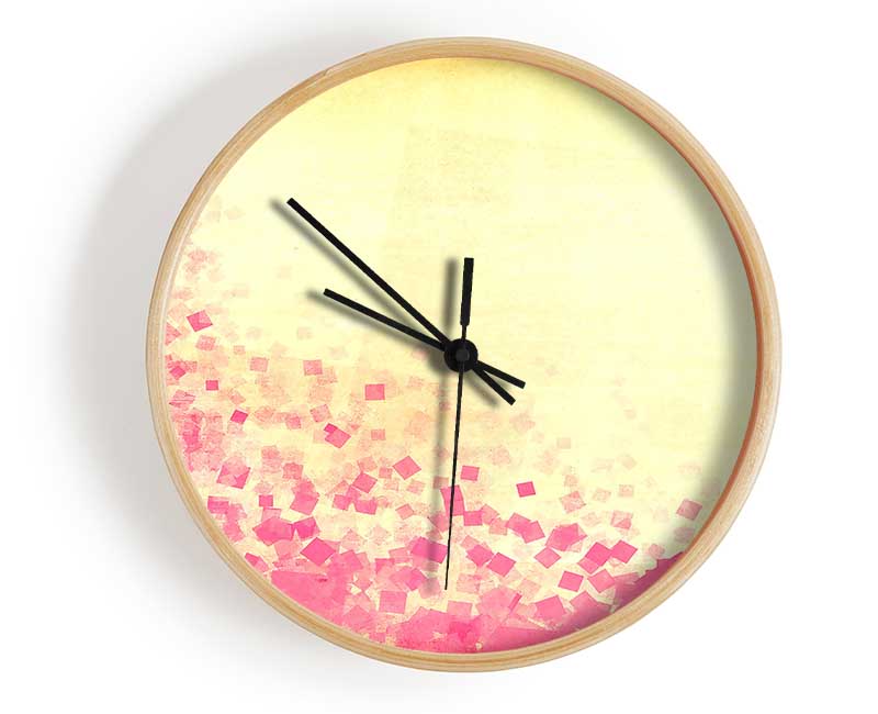 Pink Squares Clock - Wallart-Direct UK