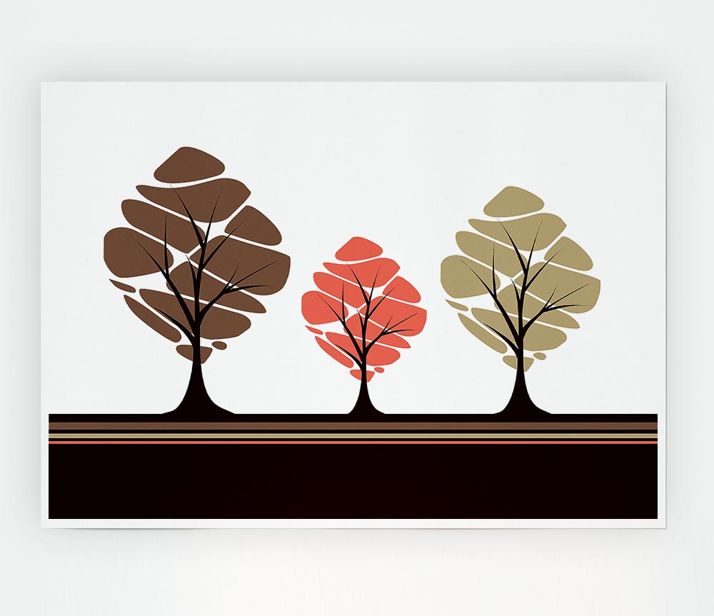 Trees Print Poster Wall Art