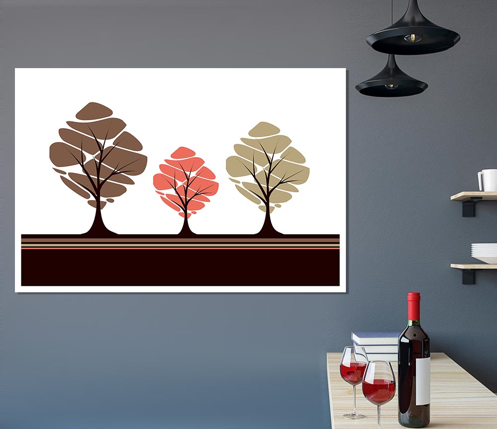 Trees Print Poster Wall Art