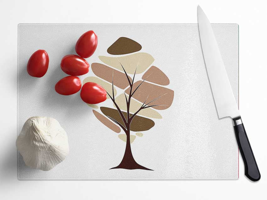 Surreal Brown Tree Glass Chopping Board