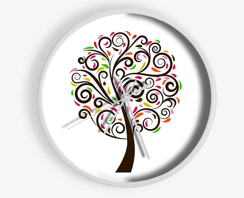 Multi-Coloured Tree Clock - Wallart-Direct UK