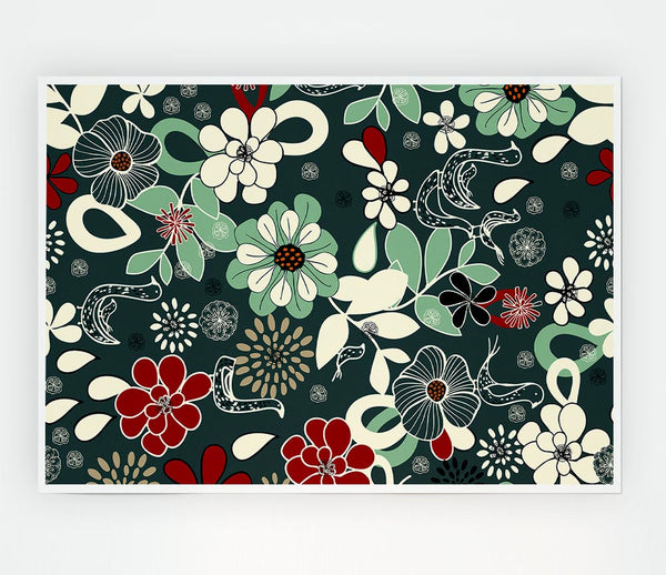 Flowers In Bloom Print Poster Wall Art