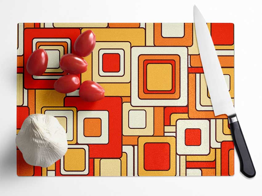 Psychedelic Orange Glass Chopping Board