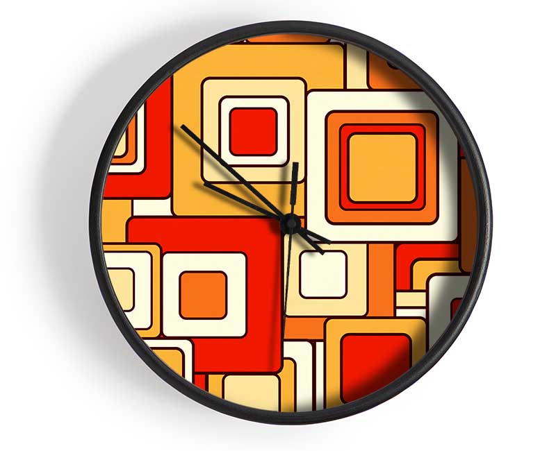 Psychedelic Orange Clock - Wallart-Direct UK