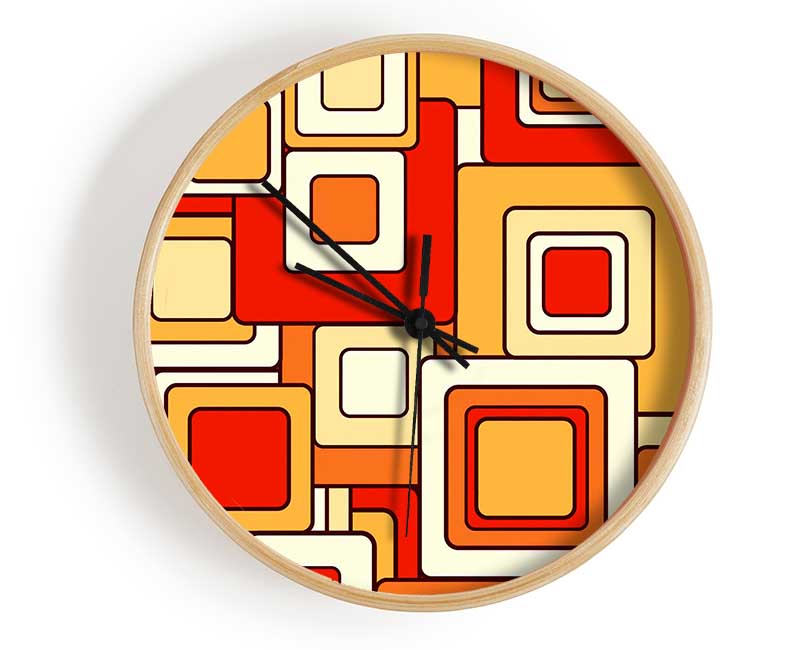 The Square Root Orange Clock - Wallart-Direct UK