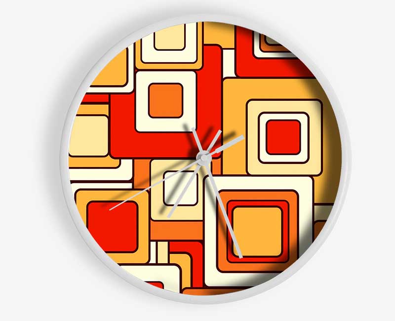 The Square Root Orange Clock - Wallart-Direct UK