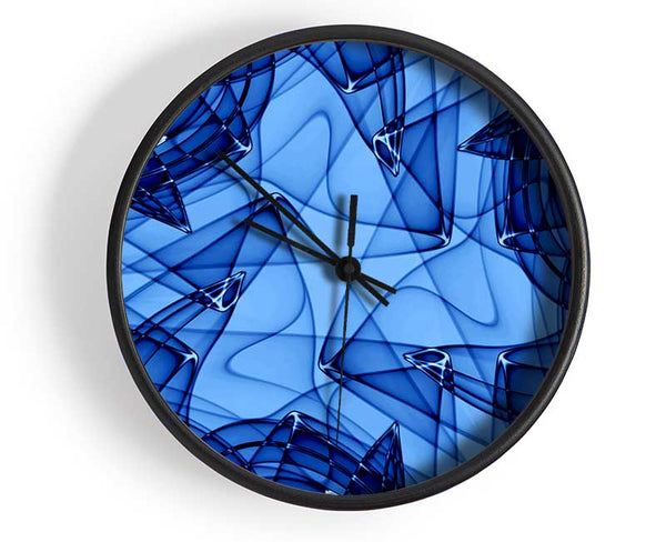 Blue Glass Clock - Wallart-Direct UK