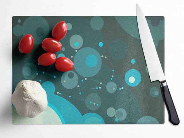 Turquoise Splash Glass Chopping Board