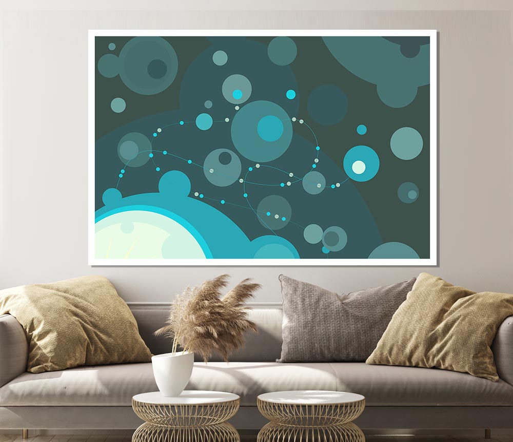 Turquoise Splash Print Poster Wall Art