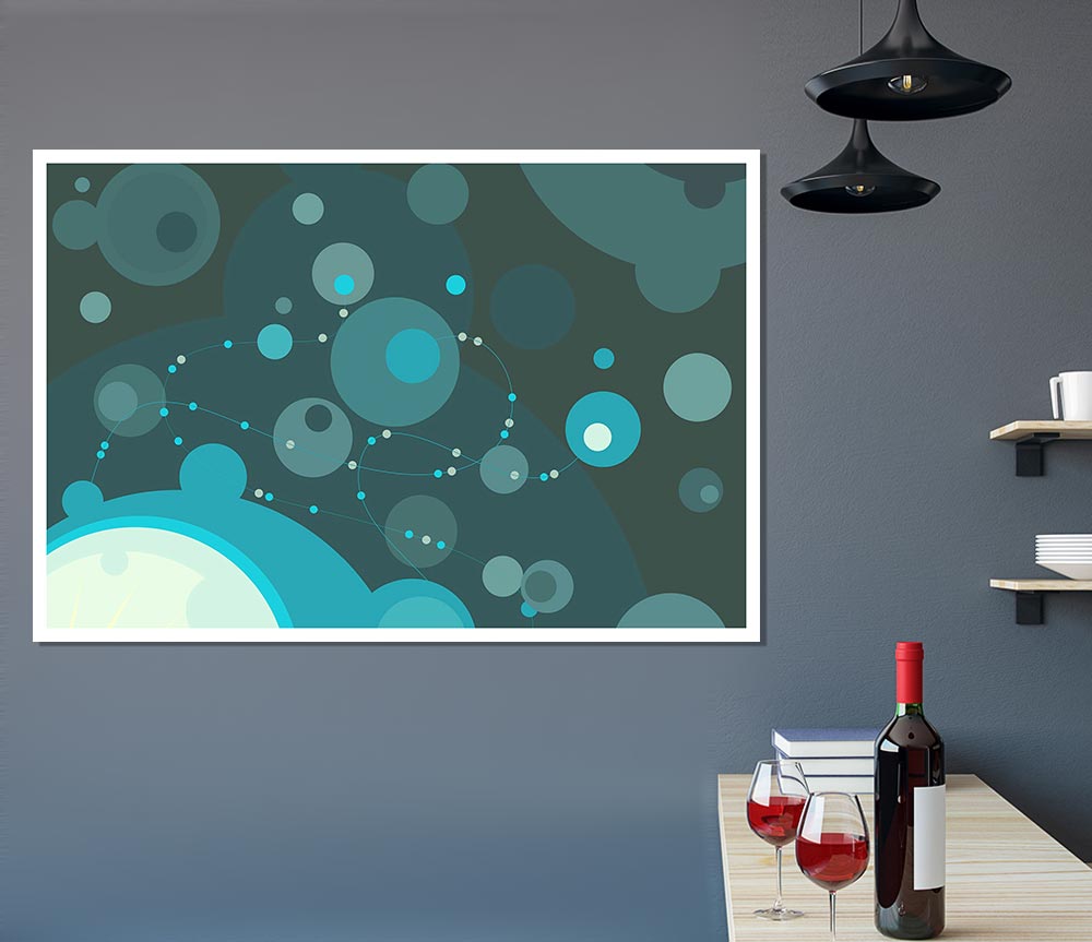 Turquoise Splash Print Poster Wall Art