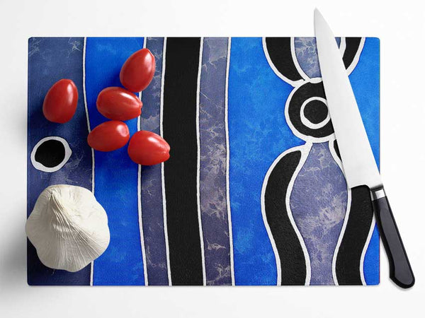 Tribal Greys Glass Chopping Board